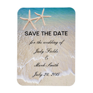 Starfish Beach Wedding Spara datum magneter