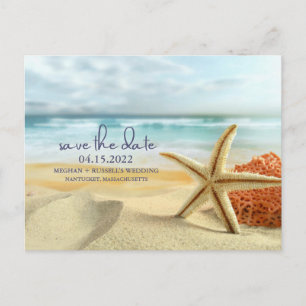 Starfish Beach Wedding Spara datumvykortet Meddelande Vykort