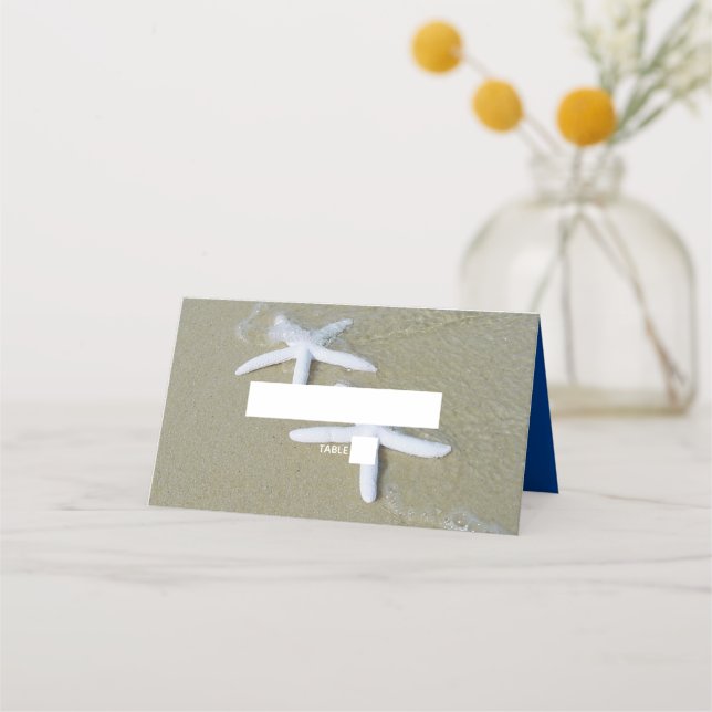 Starfish Beach Wedplace Card Placeringskort (Framsida)