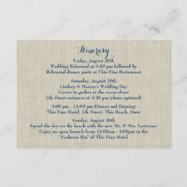 Starfish Blue Hydrangea Bröllop Intinerary Tilläggskort