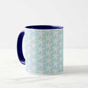 Starfish Blue White Mönster Mugg