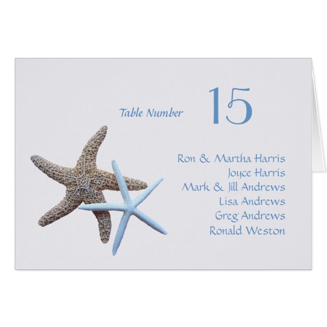 Starfish Bord som sitter på alla Namn-mappade kort (Framsidan Horizontal)