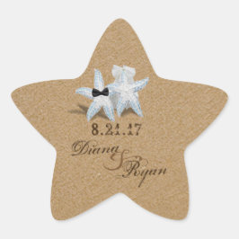 Starfish Bride Groom Sticker Stjärnformat Klistermärke