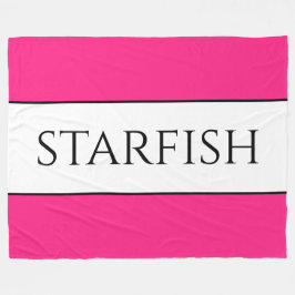 STARFISH Bright Roligt Cute Candy Rosa White Rand Fleecefilt