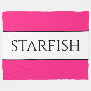 STARFISH Bright Roligt Cute Candy Rosa White Rand Fleecefilt