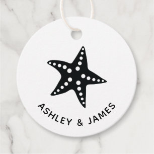 Starfish Bröllop Gift Märkre for Beach Wedding Fav Gåvor Etiketter