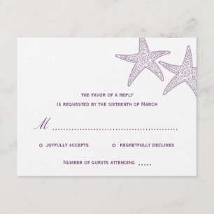 Starfish Bröllop OSA Card - Lila Kort