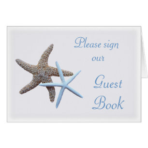Starfish Bröllop skriver under vårt Guest Bok Bord Hälsningskort