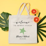 Starfish Bröllop Welcome Bag, Ljust grönt Tygkasse<br><div class="desc">Fyll den här vackra väskan med dina favoritsrattar för att välkomna gäster till bröllop!</div>
