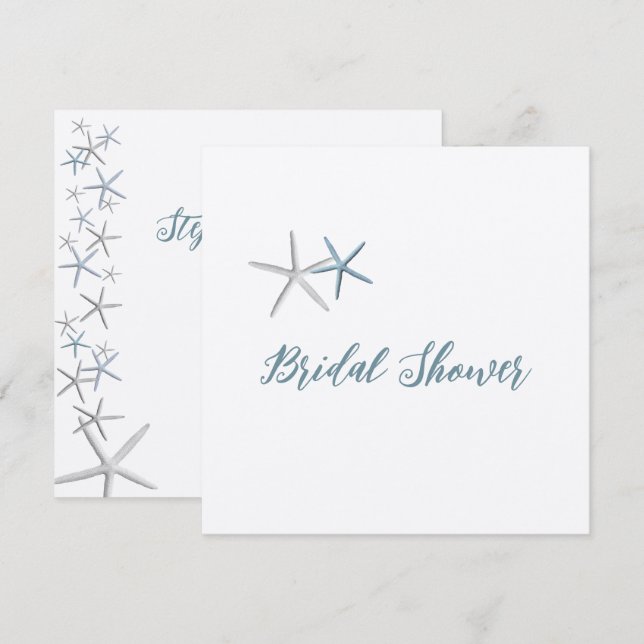 Starfish Champagne Inbjudningskort för möhippa (Fram/baksida)