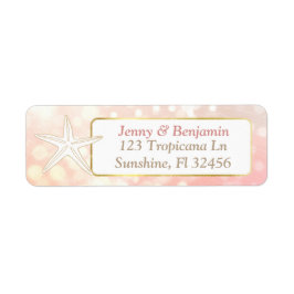 Starfish Coral Bokeh Returetiketters Returadress Etikett