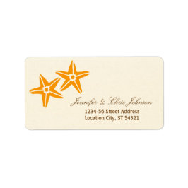 Starfish Couple Summer Beach Wedding Adressetikett