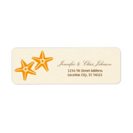 Starfish Couple Summer Beach Wedding Returadress Etikett