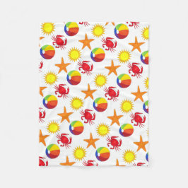 Starfish Crab Beachball Summer Sunshine Beach Fleecefilt