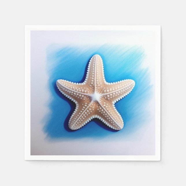 Starfish Crayon Drawing Pappersservett (Framsidan)
