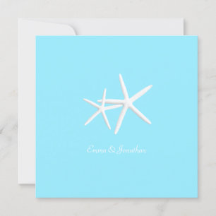 Starfish Decorated Aqua Beach bröllopsinbjudningar Inbjudningar