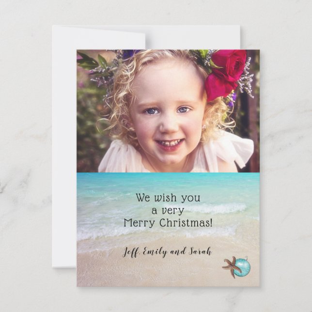Starfish Design för persikofotoport Julkort (Framsida)