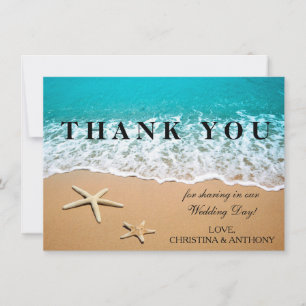 Starfish Destination Beach Wedding Tackkort Anteckningskort