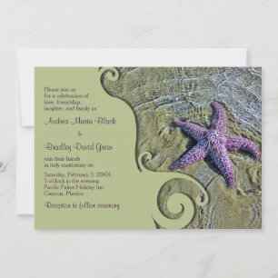 Starfish Destination eller Beach Wedding Investiga Inbjudningar