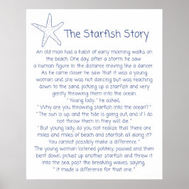 Starfish dikt, Starfish-artikeln, Foster mamma-pre Poster