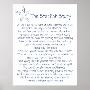 Starfish dikt, Starfish-artikeln, Foster mamma-pre Poster