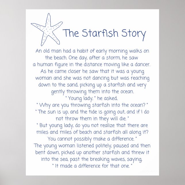 Starfish dikt, Starfish-artikeln, Foster mamma-pre Poster (Framsidan)
