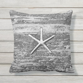 Starfish Driftwood Watercolor Kudde