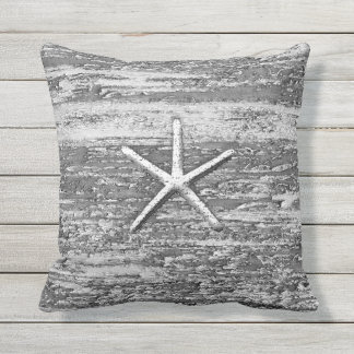 Starfish Driftwood Watercolor Kudde