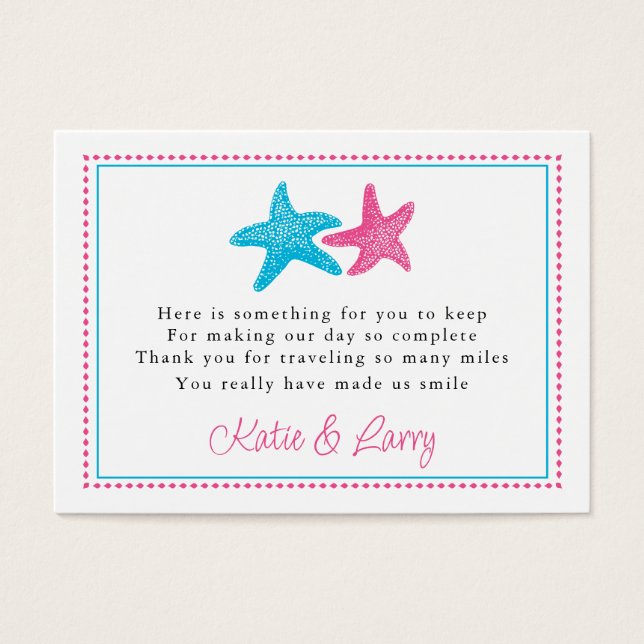 Starfish-favorittagg | Bröllopsförmån Visitkort (Framsidan)