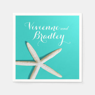 Starfish Finger Beach teal Pappersservett