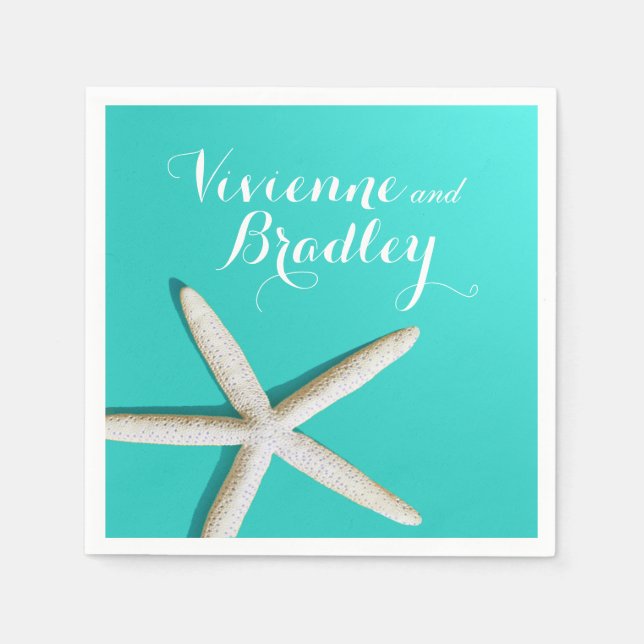 Starfish Finger Beach | teal Pappersservett (Framsidan)