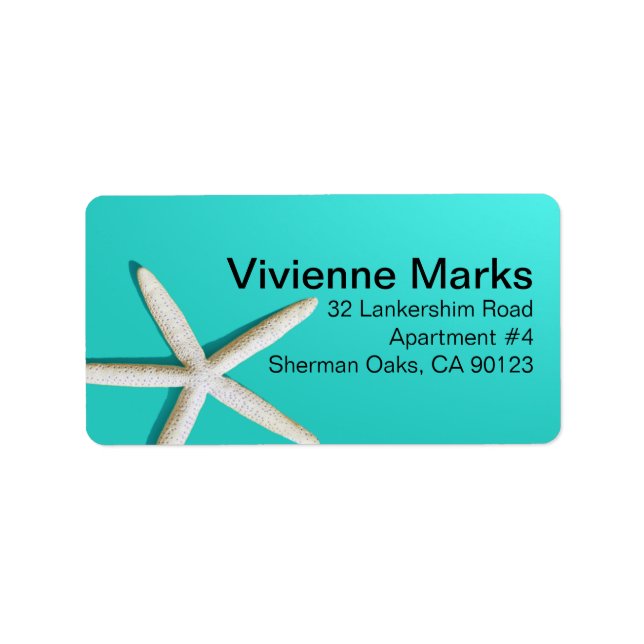 Starfish Finger Beach | Totalt Adressetikett (Framsidan)