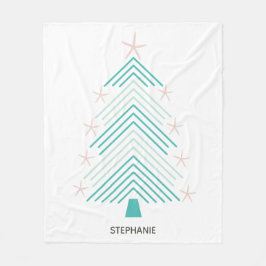 Starfish FolkArt Tropical Julgran Fleecefilt