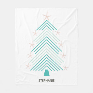 Starfish FolkArt Tropical Julgran Fleecefilt