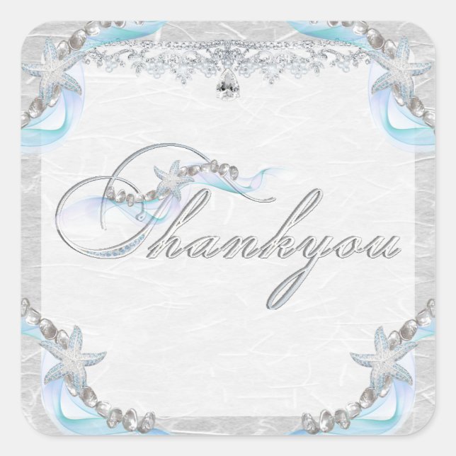 Starfish Gem Stickers Fyrkantigt Klistermärke (Framsida)