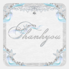 Starfish Gem Stickers Fyrkantigt Klistermärke