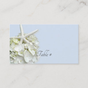 Starfish Hydrangea Blue Bordsnummer Place Card Placeringskort