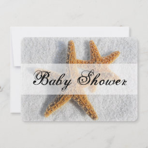 Starfish in Sand Beach Theme Baby Shower Inbjudningar