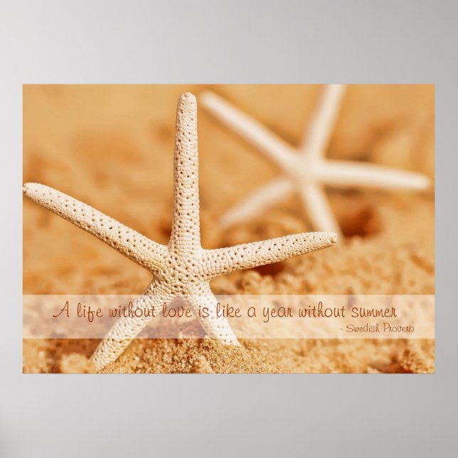 Starfish Kärlek Proverb Poster (Framsidan)