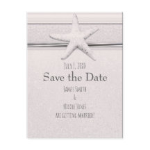 Starfish Klassiskt Vit Strand Bröllop Spara Datum