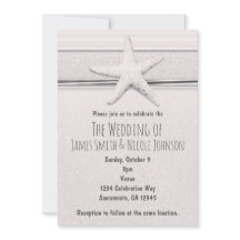 Starfish Klassiskt Vit Strand Bröllopsinbjudan