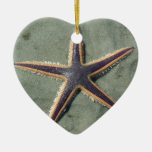 Starfish Lila sea star på strand Julgransprydnad Keramik