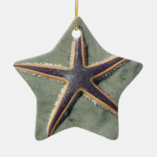 Starfish Lila sea star på strand Julgransprydnad Keramik