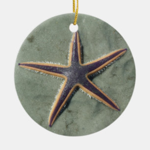 Starfish Lila sea star på strand Julgransprydnad Keramik