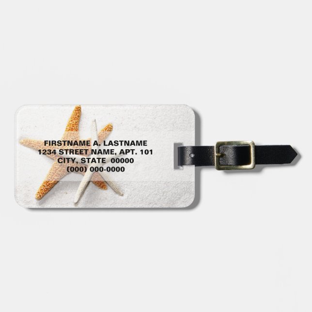 Starfish Luggage Tag Bagagebricka (Horisontell Framsida)