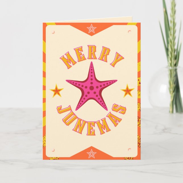 Starfish Merry Junemas Card Kort (Framsida)
