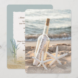 Starfish Message in a Flaska Vow Renewal Inbjudningar