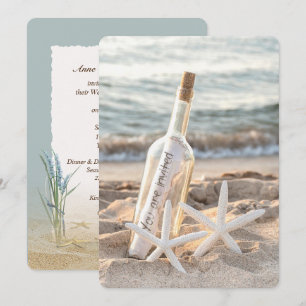 Starfish Message in a Flaska Vow Renewal Inbjudningar