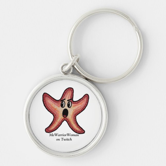 Starfish, MeWarriorWoman på Thäxa Rund Silverfärgad Nyckelring (Framsidan)
