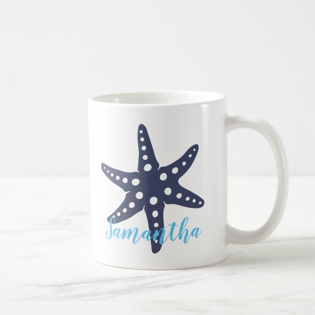 Starfish Midnight Blue Namn Kaffemugg (Höger)